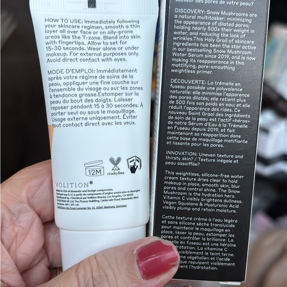 Volition Snow Mushroom Water Primer 30ml.   New Sealed! - Picture 2 of 4